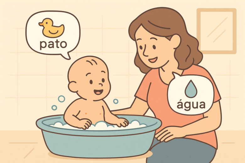 Dicas para estimular fala durante a hora do banho